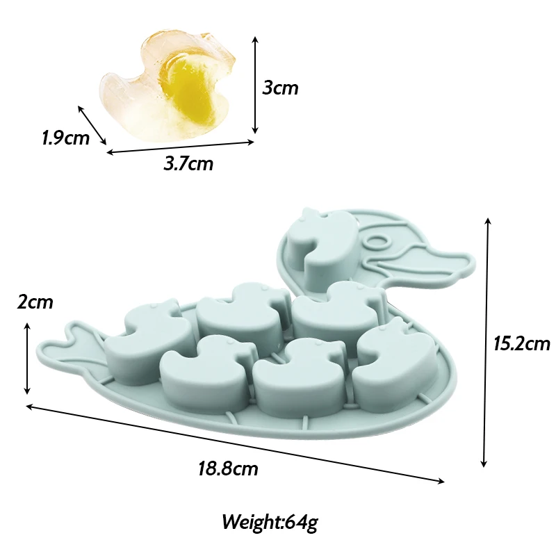 Baby Food 3d Animal Duck Shaped Kitchen Tools Silicone Cake Chocolate Molds Lovely Ice Cube Tray