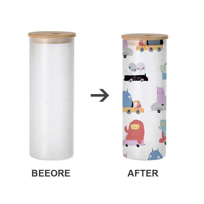 Mikenda 12oz 16oz Beer sublimation glass bottles Travel straight glass can Hot sale Us warehouse with blanks tumblers mug