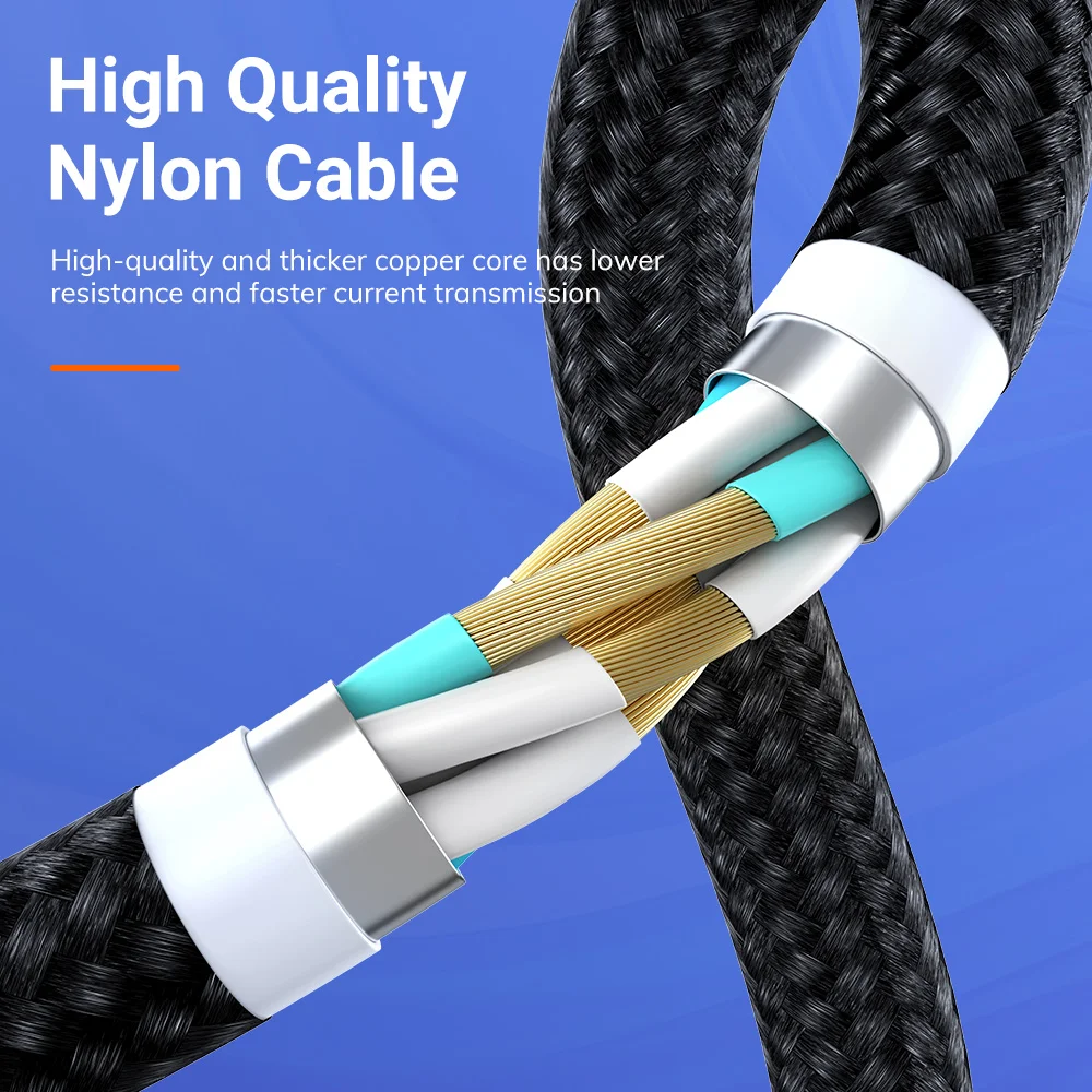 
OEM AM66 540 Degree 3A Fast Charging Led Mirco USB C Charger Magnetic Data Cable 