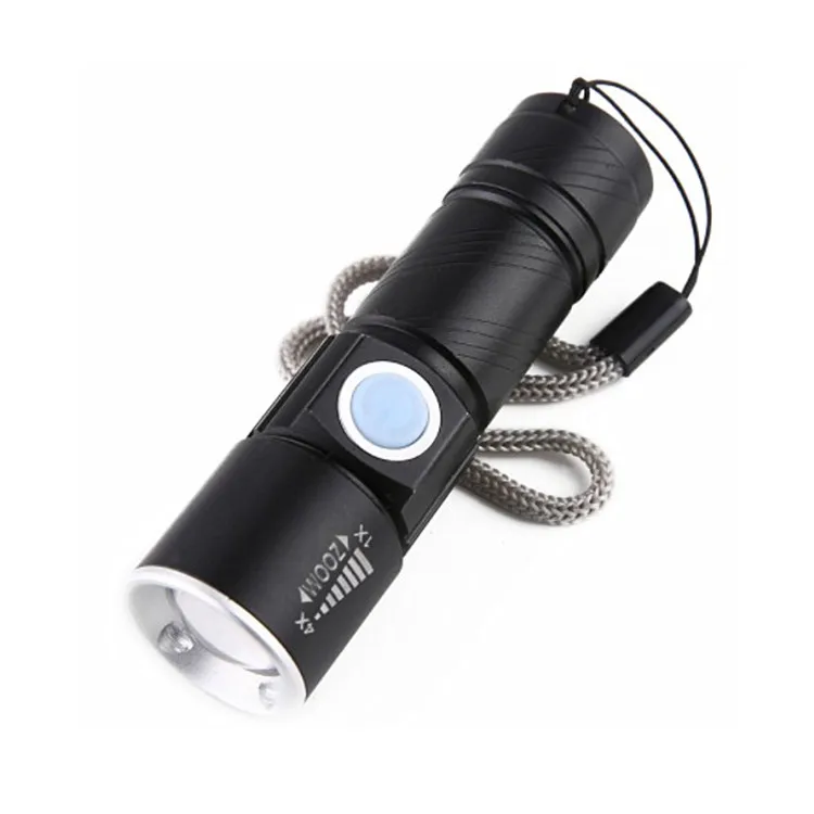
Aluminium Alloy Zoomable Portable Tactical Waterproof MICRO USB Rechargeable Mini Torch Led Flashlight 