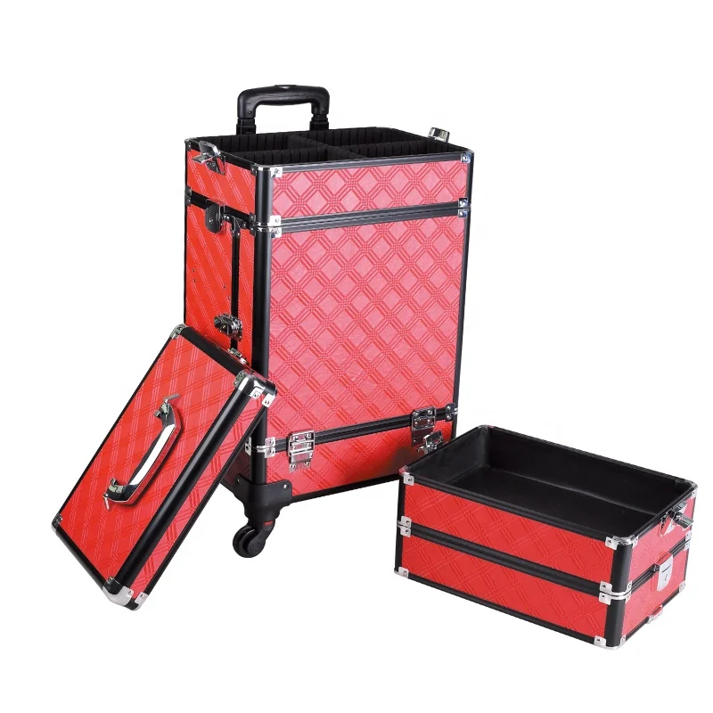 
makeup trolley professional jewelry storage box 4 in 1beauty instrument with drawer aluminum cosmetic case 