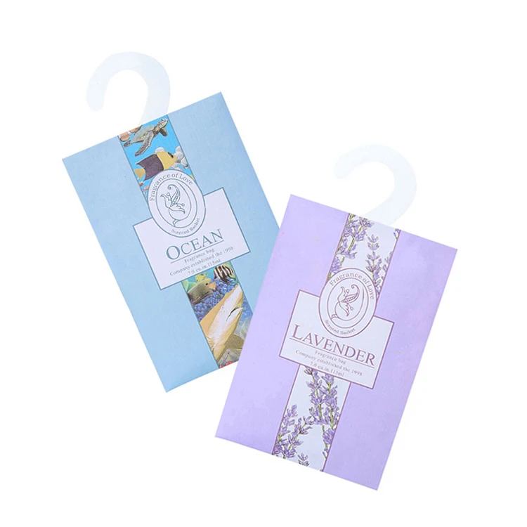 Wholesale Non-toxic Closet Hanging Perfume Sachet Long Lasting Cheap Price Scented Wardrobe Hook Sachets