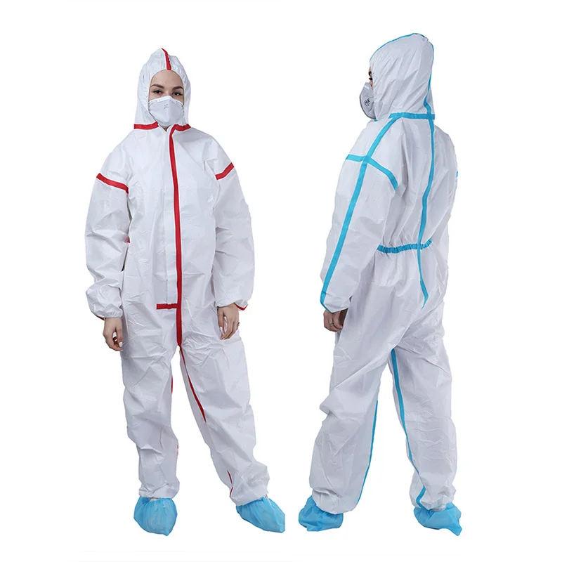 Wholesale High Quality Full Body Protective Disposable Liquid Splash Particle Protection SMS Microporous Non-woven Coverall