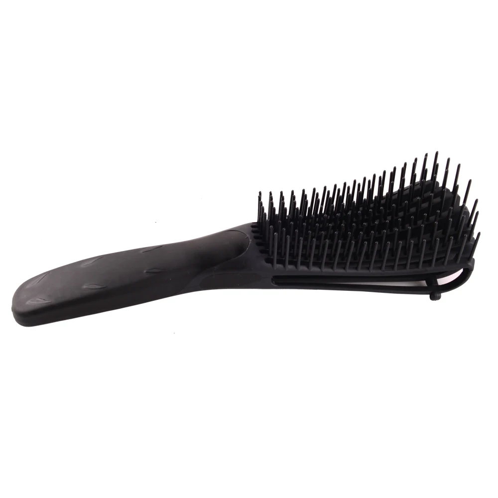 Hot Selling plastic 8 rows flexi- detangling hairbrush custom logo detangling paddle hair brush for curly hair original ruber co