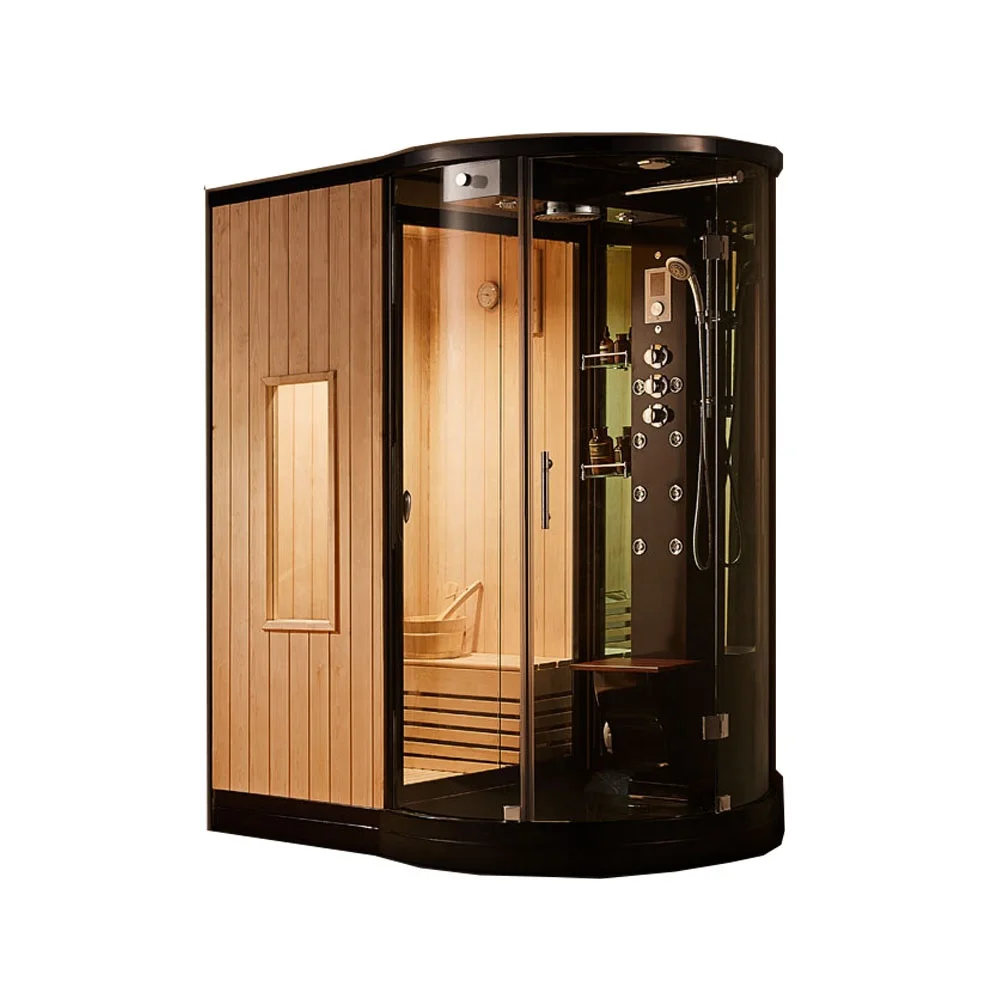 WG-U880 Steam Sauna Room  Steam Cabin Wet Steam Room Sauna Room Solid Wood