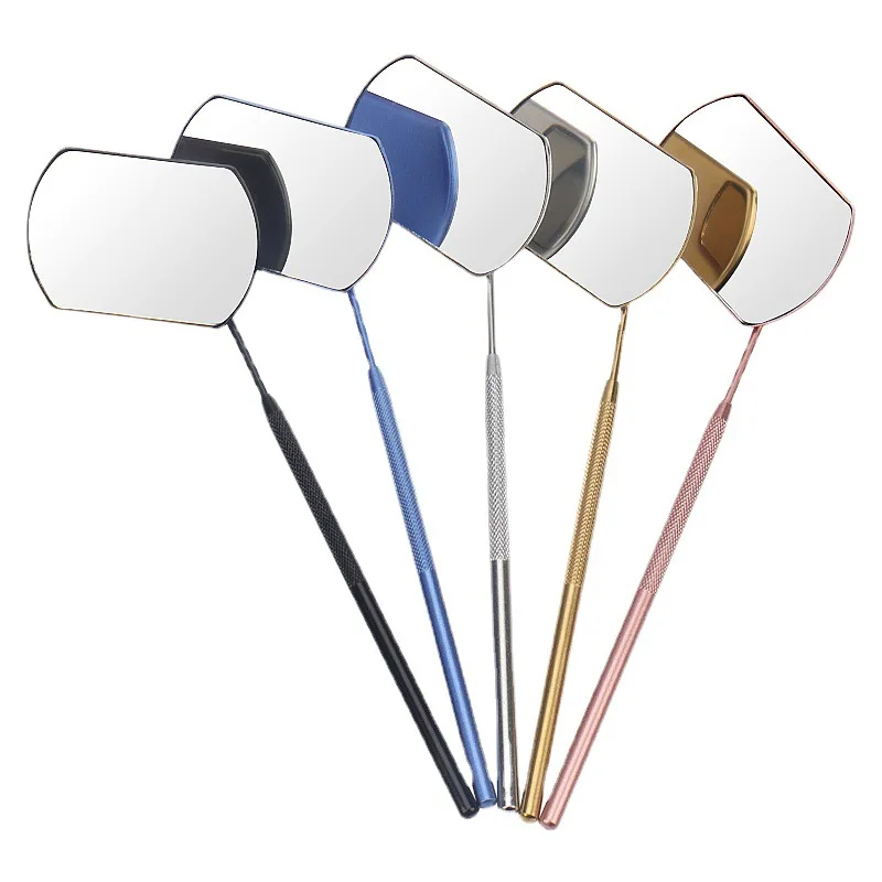 Multi Colors Stainless Steel Multifunction Checking Oval Lash Mirror Eyelashes Extension Beauty Makeup Portable Mirror Tool