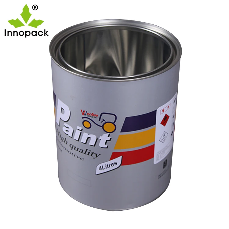 1L 2L 3L 4L Full Color Printed Metal Paint Can with Snap-on Lid
