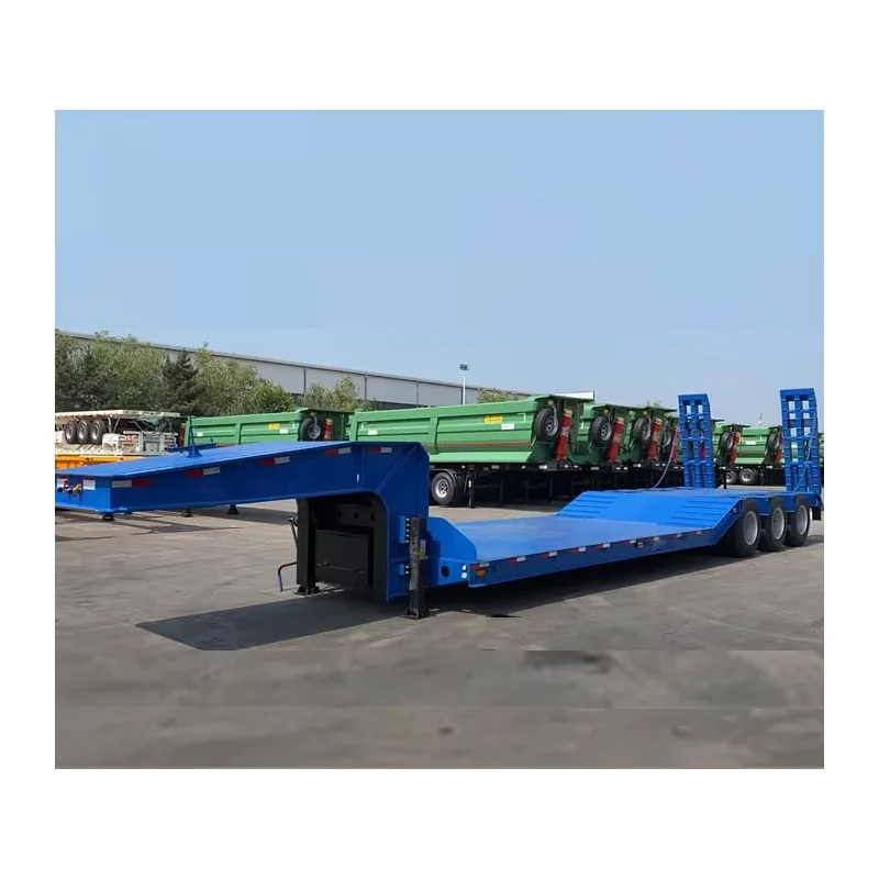 3 оси 50 тонн 4 зеленый lowboy низкая кровать погрузчик грузовик прицеп
