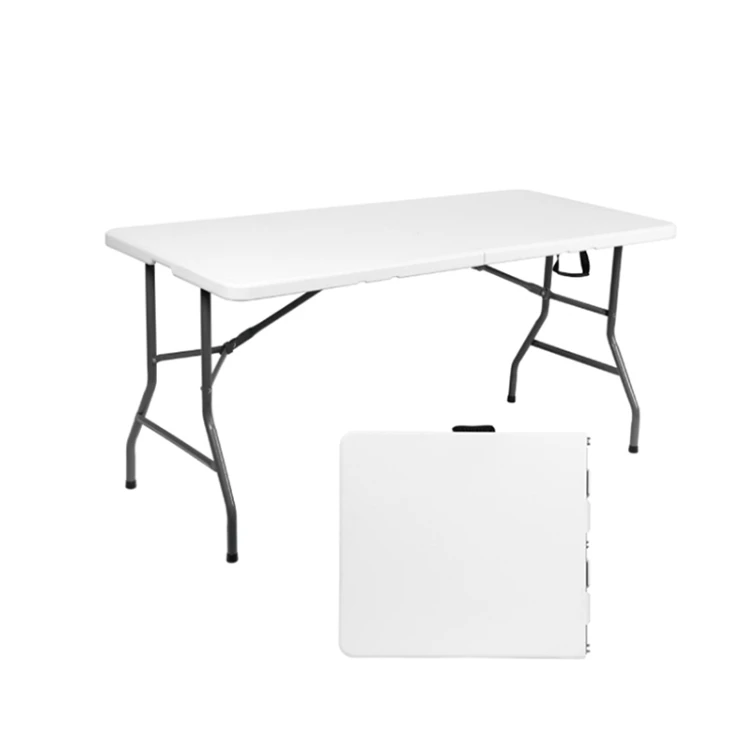 Metal Outdoor Garden Home Space Saving Comfort Folding Dinning White Table Folding  For Events