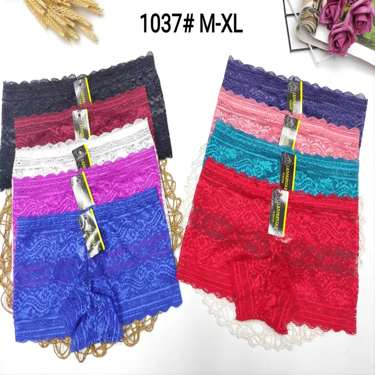 0.34 Dollar Model LAS039 Waist Free Wholesale Lace Boyshort Breathable Floral Girls Panties With Many Colors