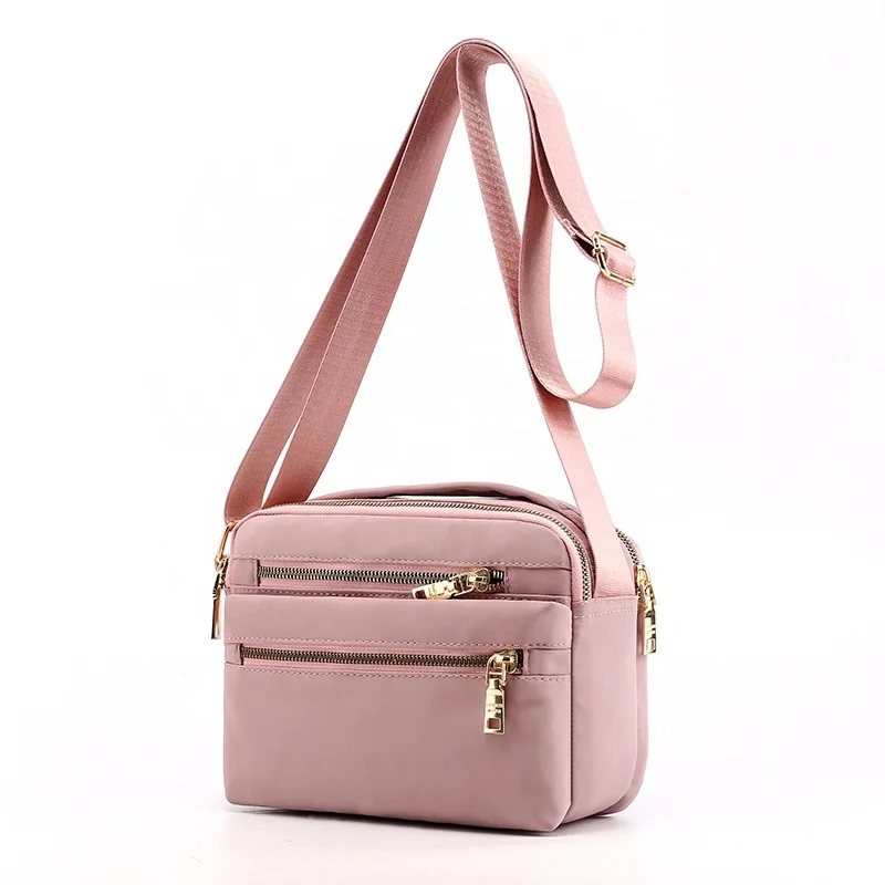 
2021 Wholesale Mini Nylon Crossbody Bag Solid Color Closure Pockets Girl Shoulder Bag Lady Handbag Women Hand Bags 