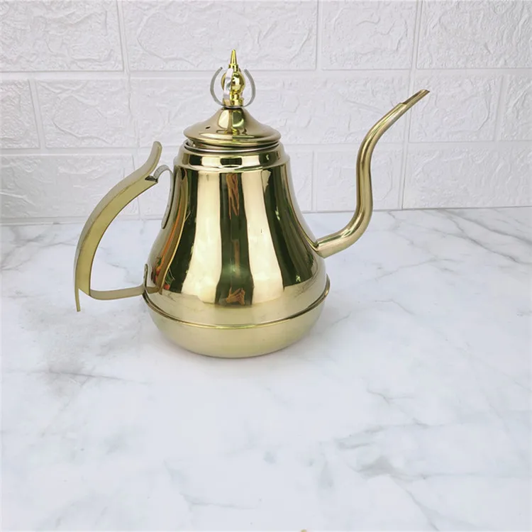 1.2L/1.8L Gold Stainless Steel Teapot Gooseneck Pour Coffee Tea Kettle Filter Strainer Pot