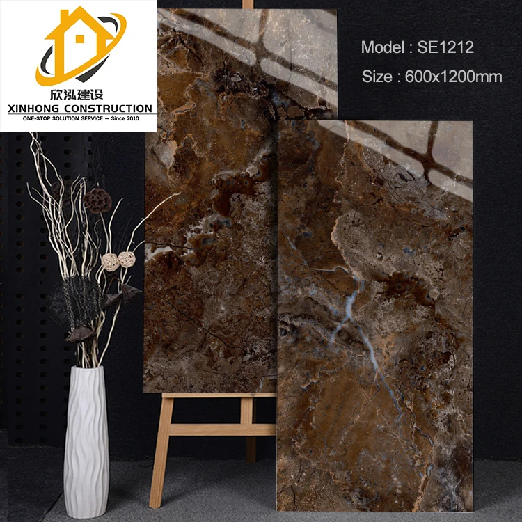 factory glazed ceramic floor marble glossy tile slab sintered stone
