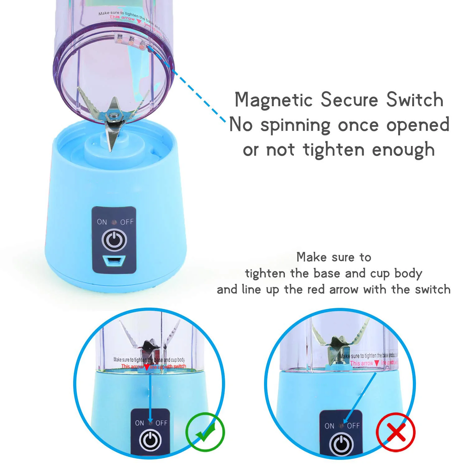 Mini Electric 6 Blades Juicer Portable Rechargeable Travel Fruit Juicer Professional USB Blenders