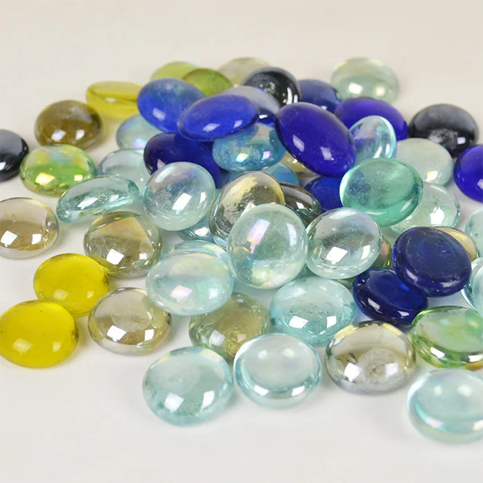 Vase Filler 17-19MM Mix Colors Flat Glass Beads Wholesale Flat Clear Marbles Pebbles
