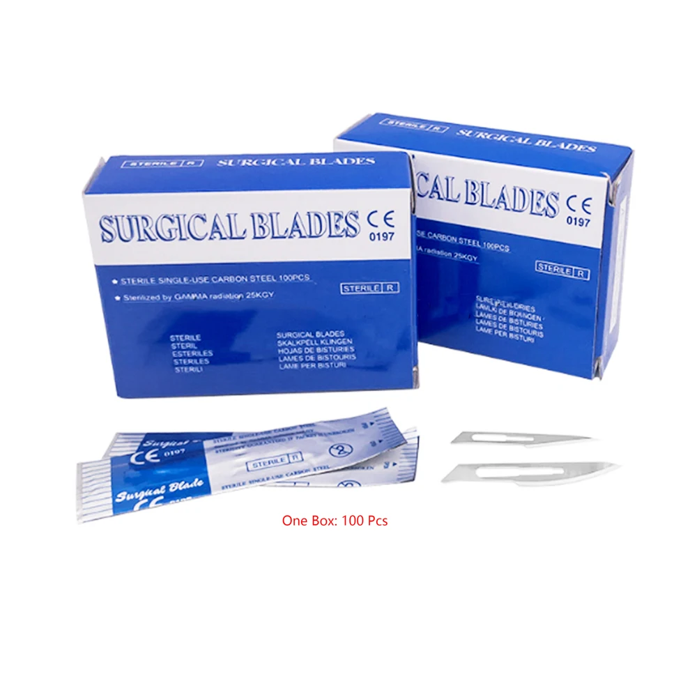 100 Pcs Stainless Handle Microsurgical Scalpel Carbon Steel Surgical Blades,Wholesale Price Sharp Scalpel Surgical Blades 11
