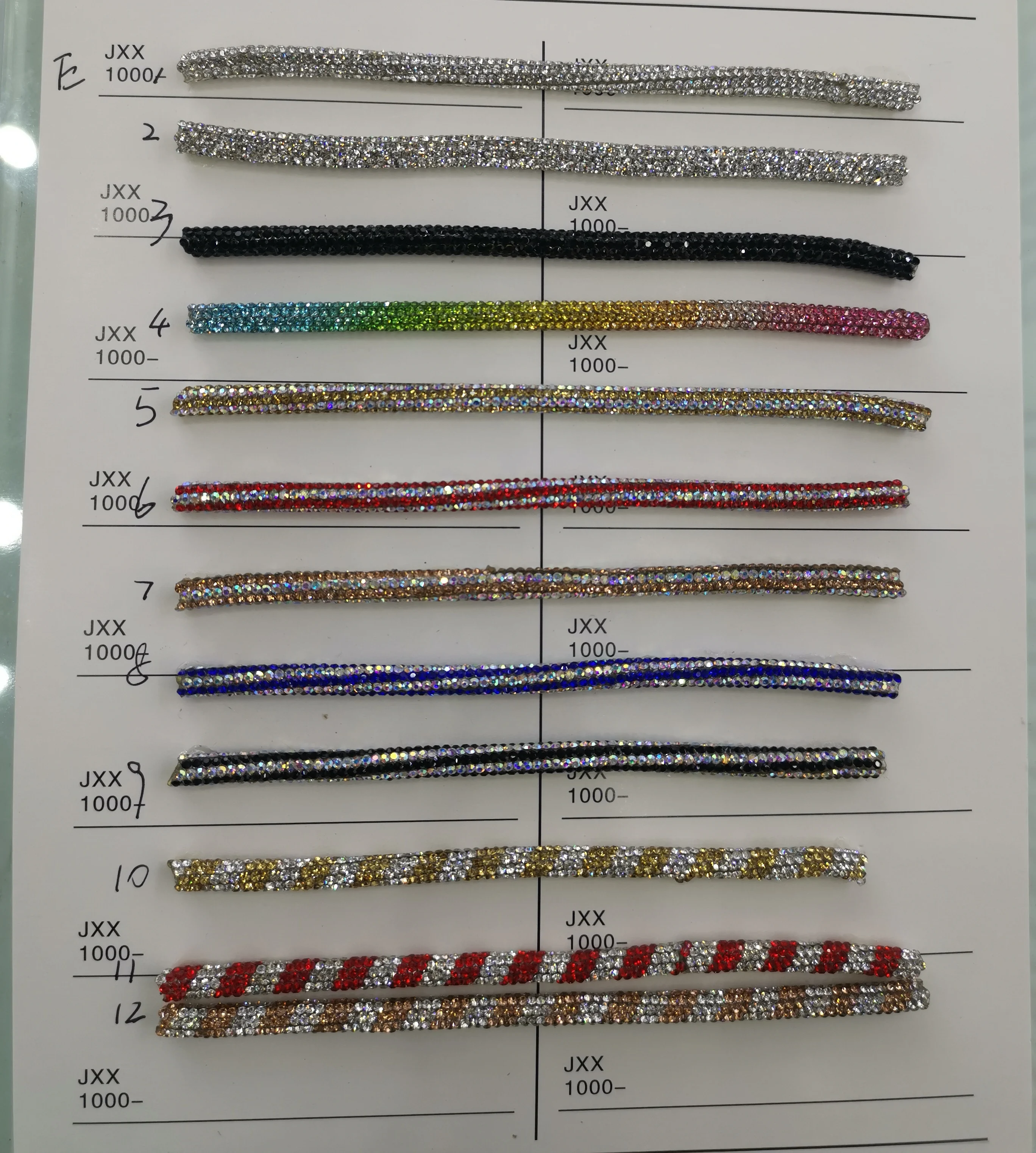 factory processes 8 rows of rhinestone rope chain round pipe DIY shoe accessories