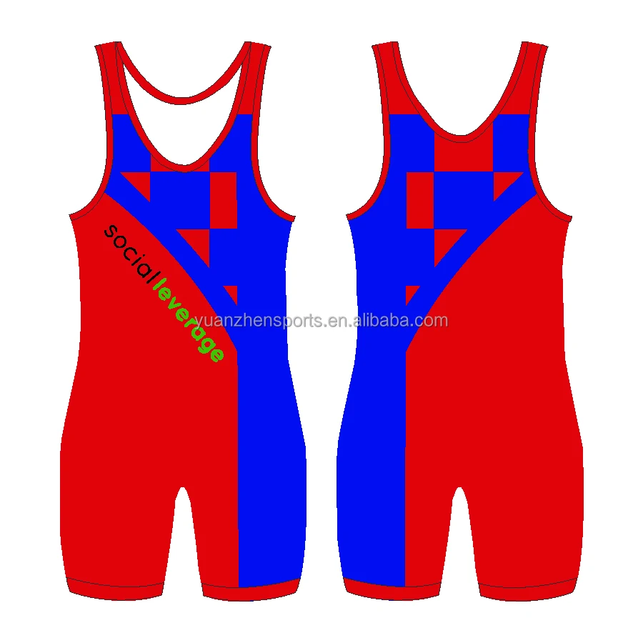 custom made slim fit sublimation printing wrestling singlet