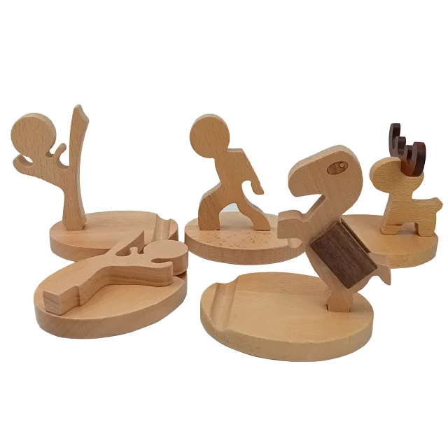 Portable Wooden Smartphone Holder Desktop Cell Phone Stand