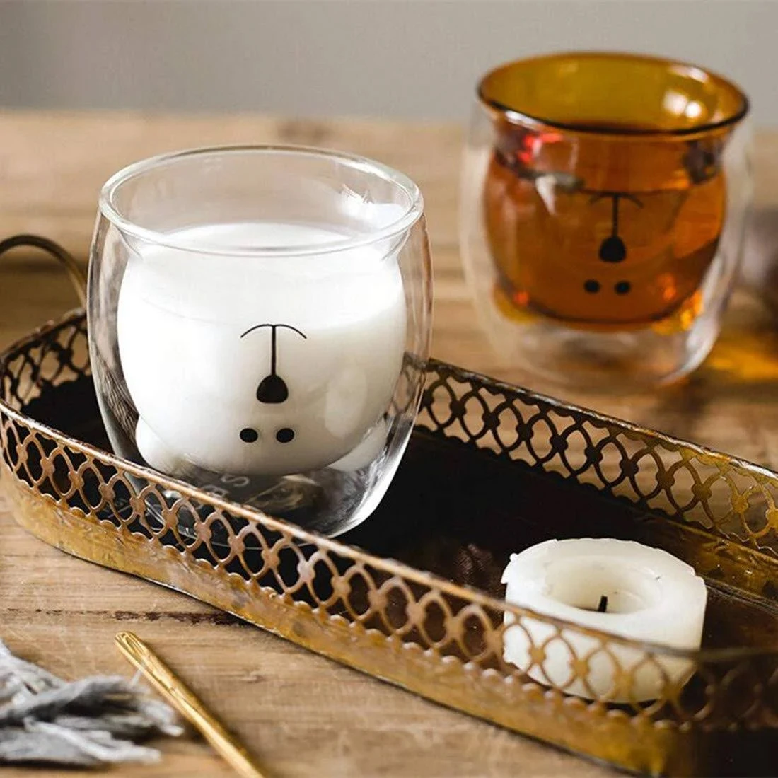 Double-Wall Insulated beer glasses double wall glass cup cafe latte glass