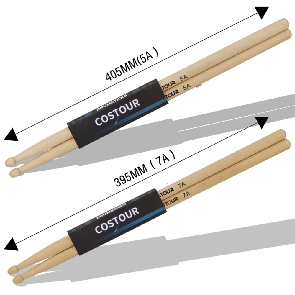 Costour China Factory 5A Hard Maple Drum Stick Musical Instruments For Drum Set