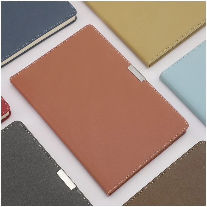 Custom Logo A5 Thermal Bound PU Leather Notepad Journal Primary School Homework Business Notebook Portable Reading Notes Printed