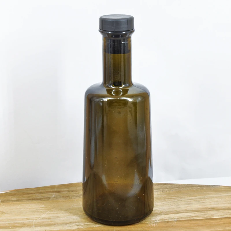 CD-254 Cedible New Style Food Grade 250ml Empty Square Antique Green Glass Bottle for Olive Oil