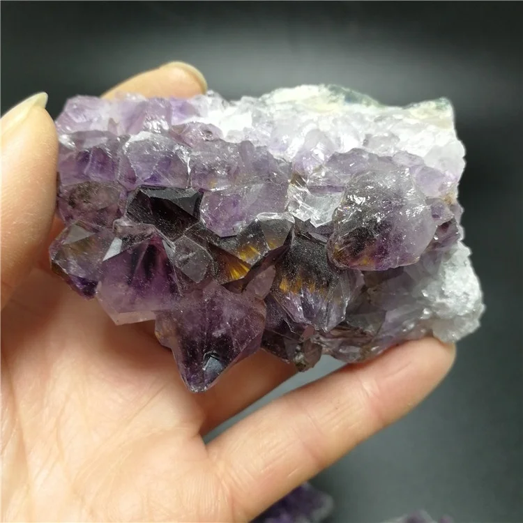 Высококачественный натуральный виноградный аметист кварцевый кристалл Кластерные геоды для