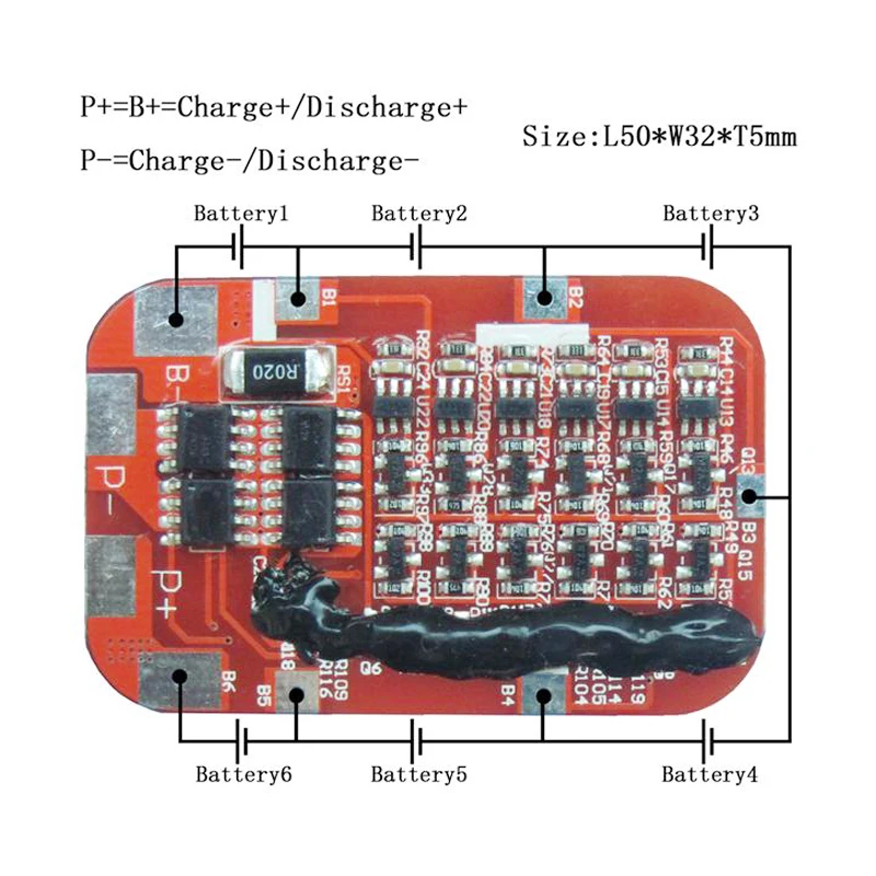 4S 6S 7A PCM PCB 22.2V Li-ion pcba assembly pcb board LiFePO4 BMS Battery Packs