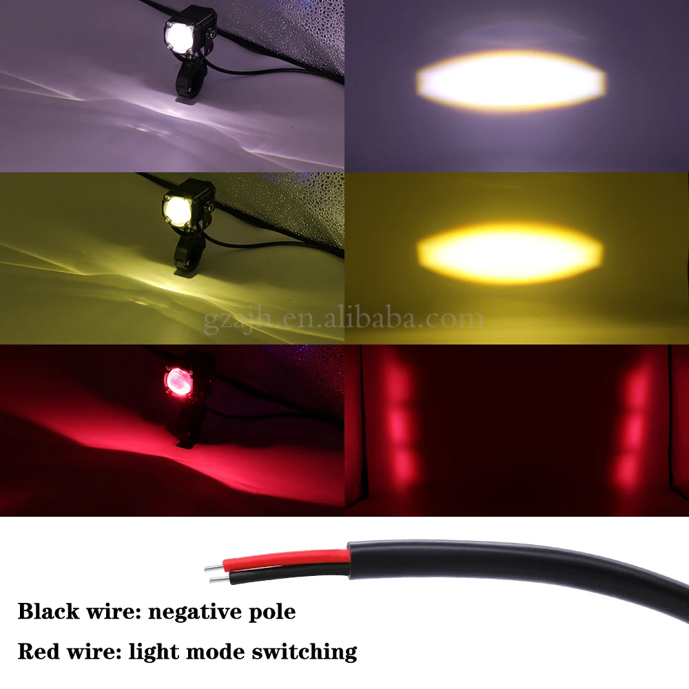 12-80V Auxiliary Headlight For Motorcycle LED Lights Lamp Additional Spotlights Electric Motorcycle Pitbike Drity Bike Fog Light