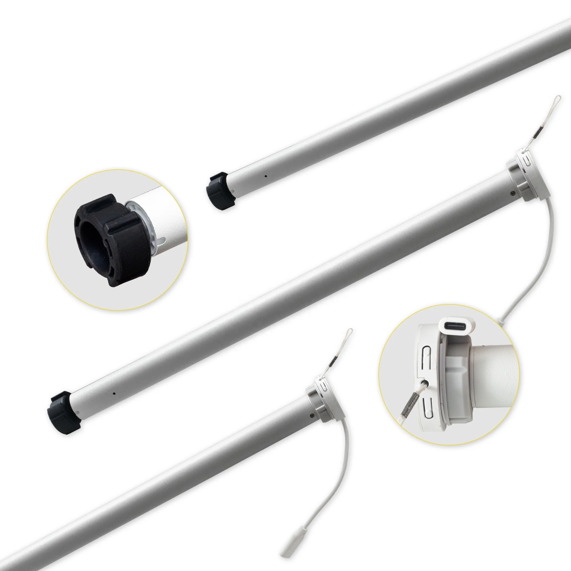 Upper and Lower Electric Motorized Matter Tubular Motor Electric Charging Smart Roller Shutter Sunfree Motor