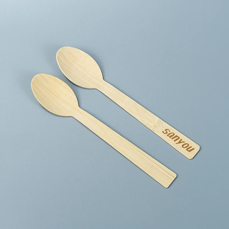 bulk eco friendly bamboo cutlery set knife fork spoons bamboo cutlery paper wrapped knife fork spoon set