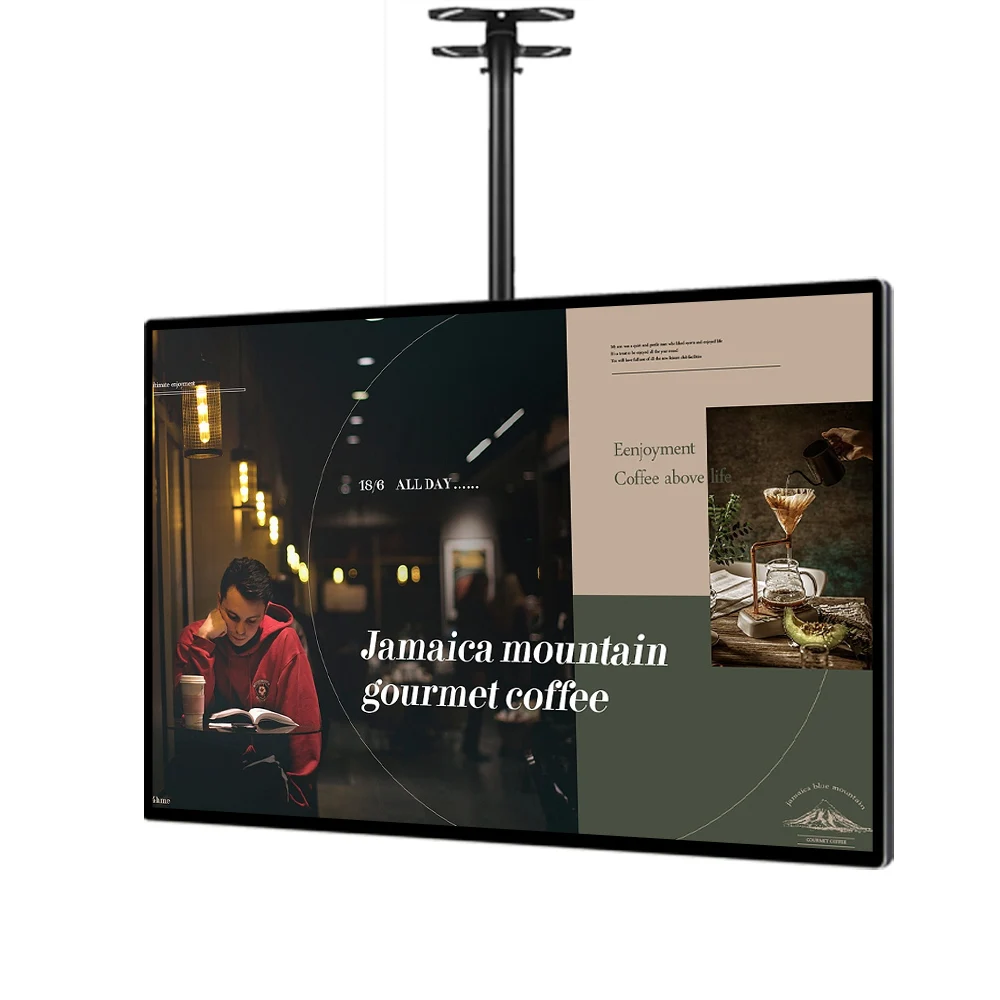 Sexy lcd video player LCD menu board 450nits brightness,wall-mounted lcd touch screen digital signage advertising player