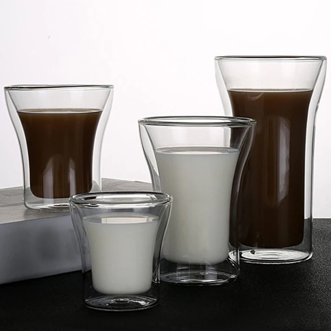 Double walled glass coffee cups/mugs