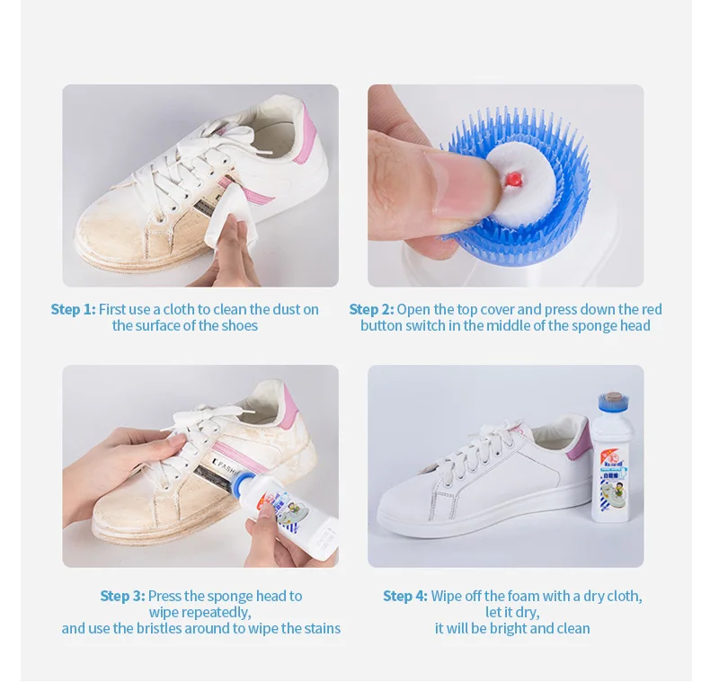 Wholesale Custom Cleaning Solution Oem Private Label Breathable Sports Shoe Instant Sole Super White Whitening Sneaker Cleaner