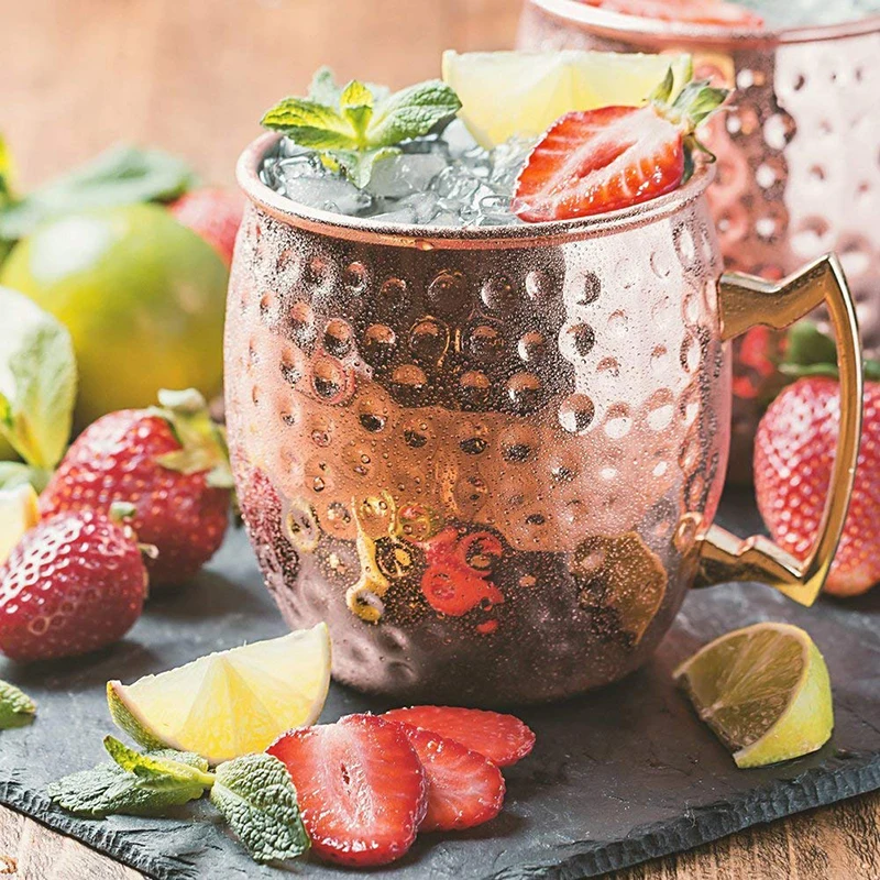 Wholesale Moscow Mule Copper Mug Sublimation Copper Plated Stainless Steel Mug Engraved Beer Drinking Mug for Bar Tools