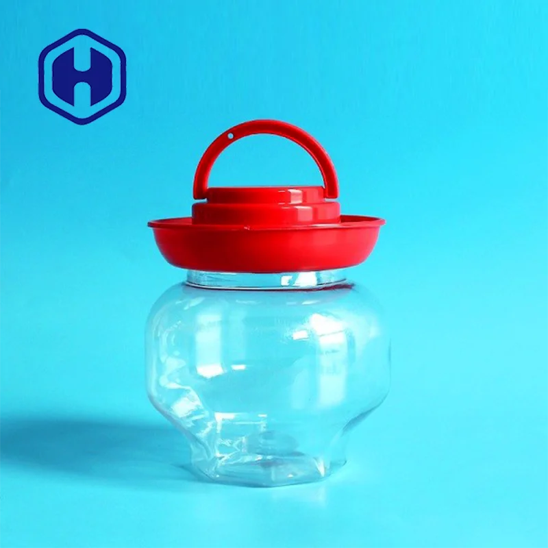 500ml preserved vegetable fruits packing plastic pickle jars with air hole screw lid