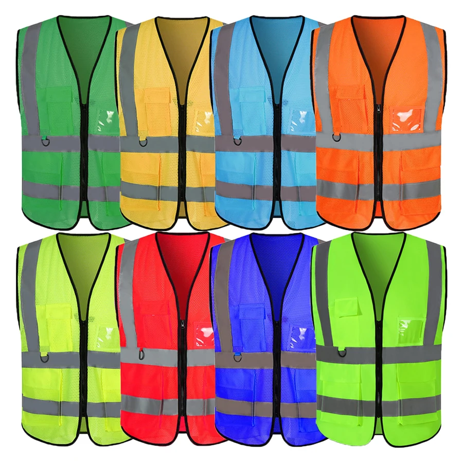 Wholesales Work Safety Vest With Pockets Canvas Summer Ansi Safety Green Vest Best Safety Vests for Men