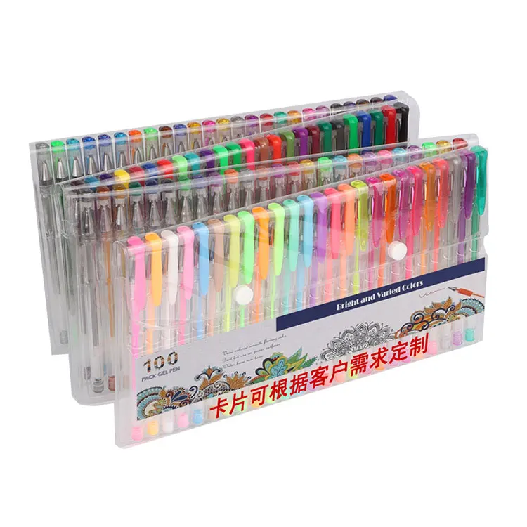 Office Desk Stationery Set Multicolor 1.0mm Plastic Ink Gel Pen With Logo Custom