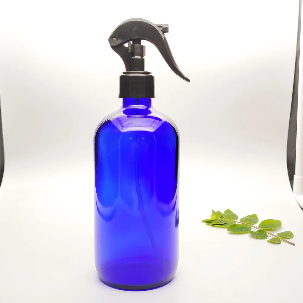 Hot Sale 480ml 16oz Boston Round Bottle Cobalt Blue Glass Bottle