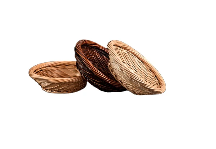 Hot Sale Handmade Wicker/Willow Fruit Basket Three-Color Decorative Handweaving