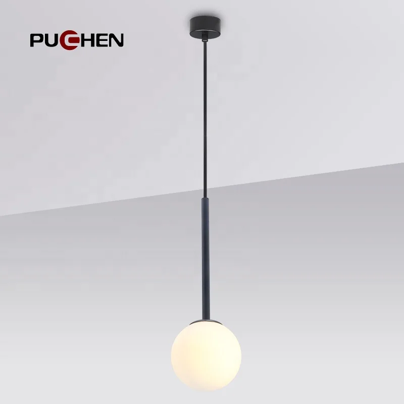 PUCHEN E27 Pendant High Quality Ball Glass Modern Bowl Shaped Decorative Suspended Hanging Lamp Cheap Hotel Ceiling Pendant
