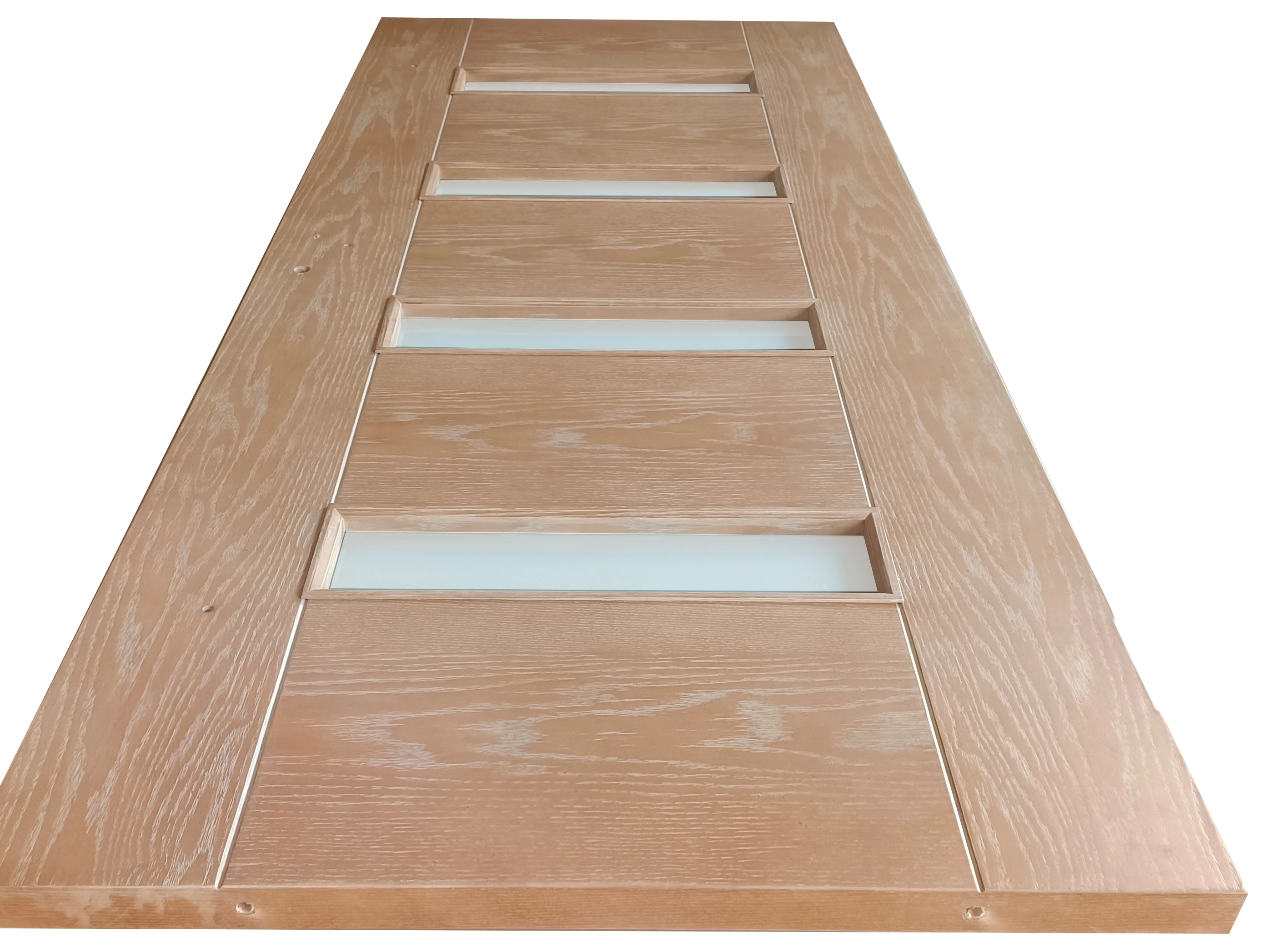 Luxury Decorative Front Pivot Oak Solid Core Wood Front exterior door with glass design for luxury villa/office