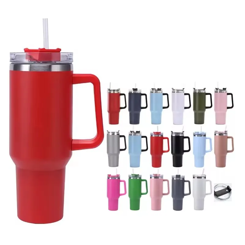 CUPPARK 40oz большой емкости с порошковым покрытием Теплоизоляционный автомобильный стакан соломой и крышкой