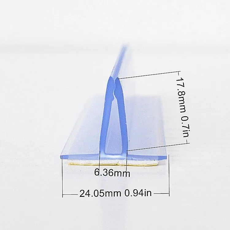 plastic clear adhesive price tag holder for shelves