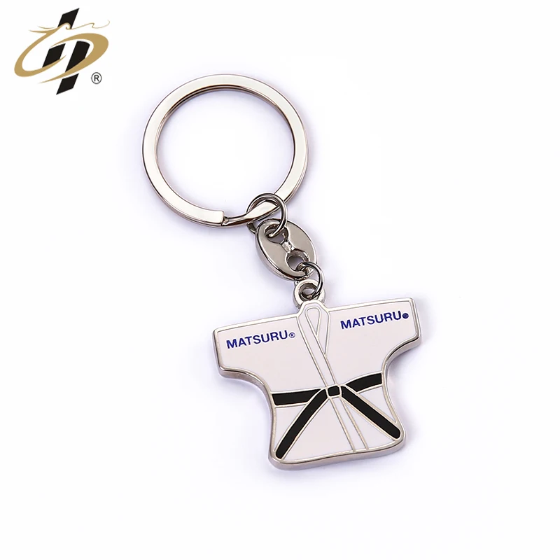Custom hard enamel sliver metal Judo souvenir keychains no minimum