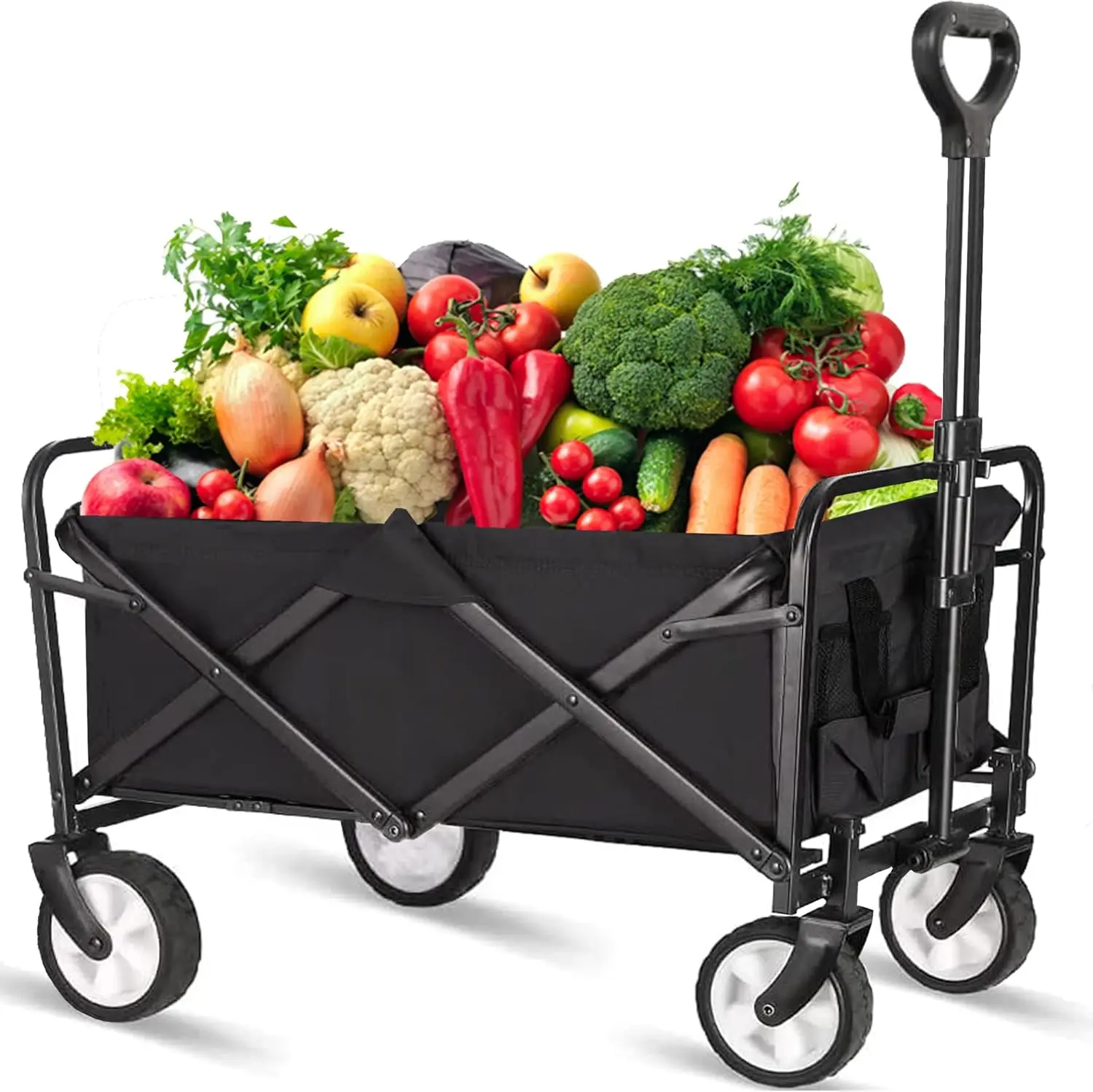 Shopping Garden Cart Utility Wagon Trolley Beach Steel TODO Camping Cart Multipurpose Camp Storage Heavy Duty Folding 4 Wheel