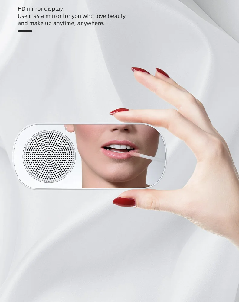 2022 New Product Alarm Clock With Mirror Digital Clock USB Charging Mini Portable Bluetooth Speaker