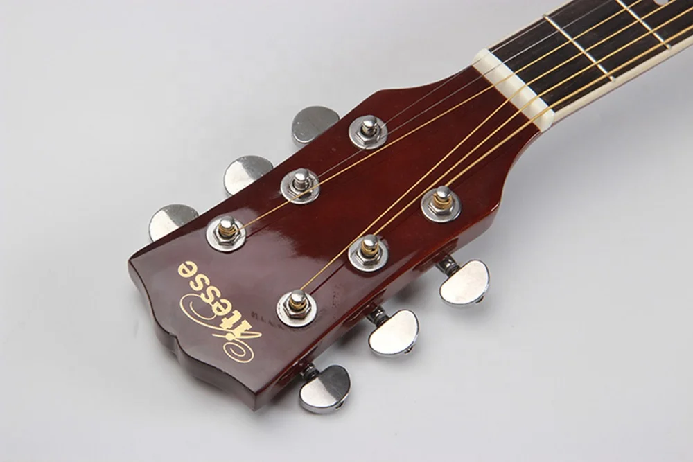 High Quality 41 Inch Cutaway Spruce Top Basswood Back Natural Black Sunburst Glossy Acoustic Guitar Musical Instruments For Sale