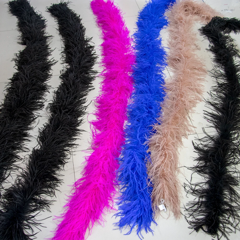 1-8ply Ostrich Feather Boa Multi-Ply Thickened Encryption Can Be made Dress Accessories With Wedding Sewing Feather Scarf